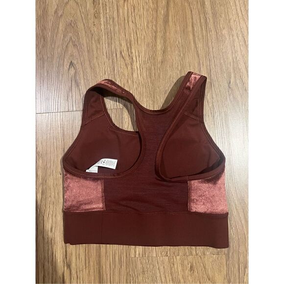 Nike Air dri fit swoosh bra velour foil bronze eclipse sports bra size S - Picture 5 of 6
